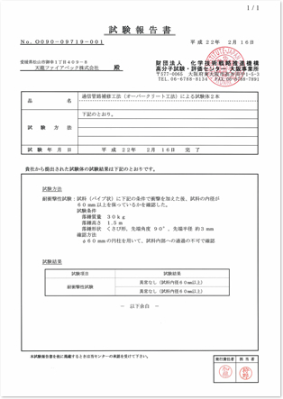 試験報告書